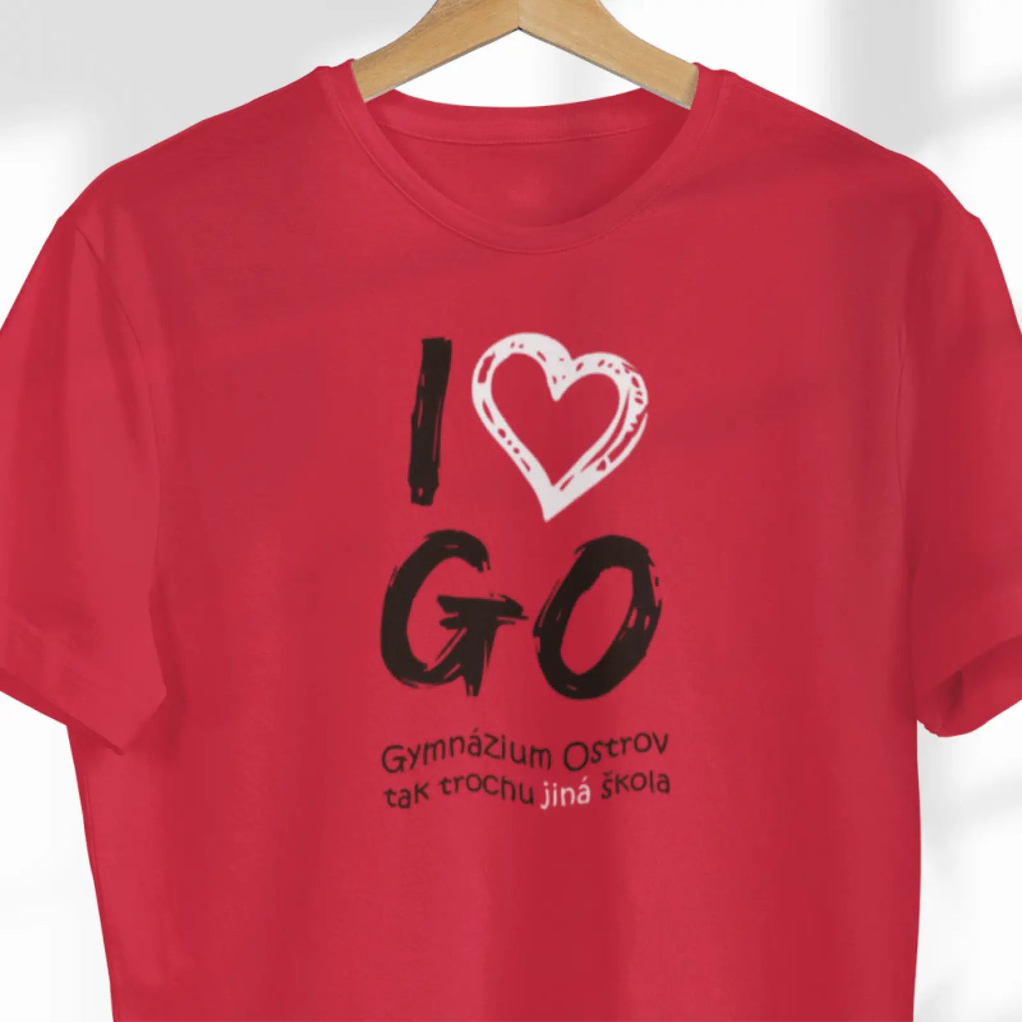 I Love GO - DÁMSKÉ tričko pro fanoušky ostrovského gymnázia - Červené