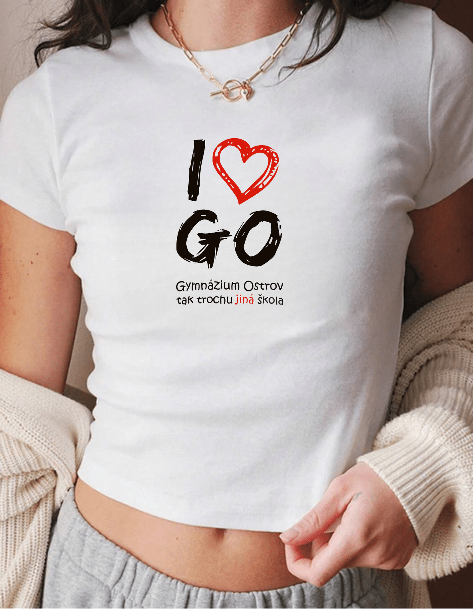 I Love GO - Crop Top tričko pro fanoušky ostrovského gymnázia