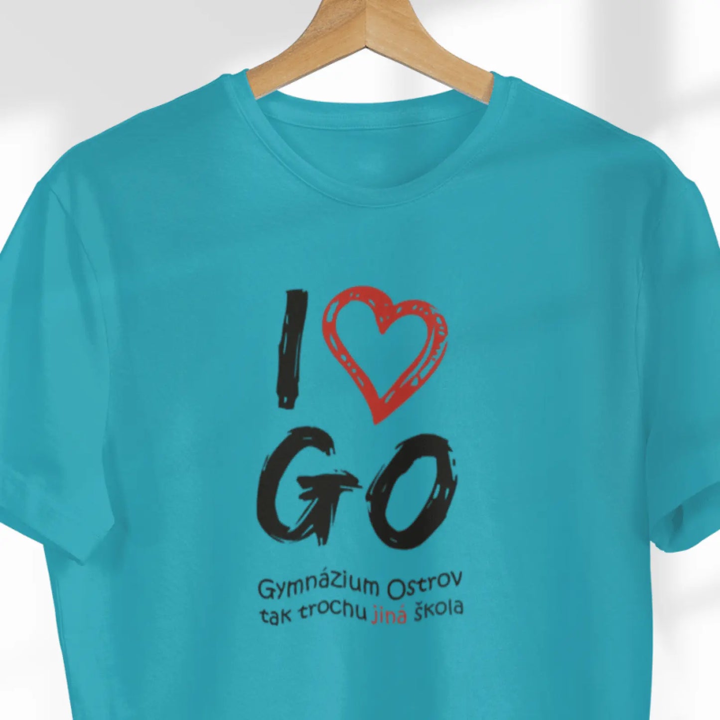 I Love GO - DÁMSKÉ tričko pro fanoušky ostrovského gymnázia - Modré