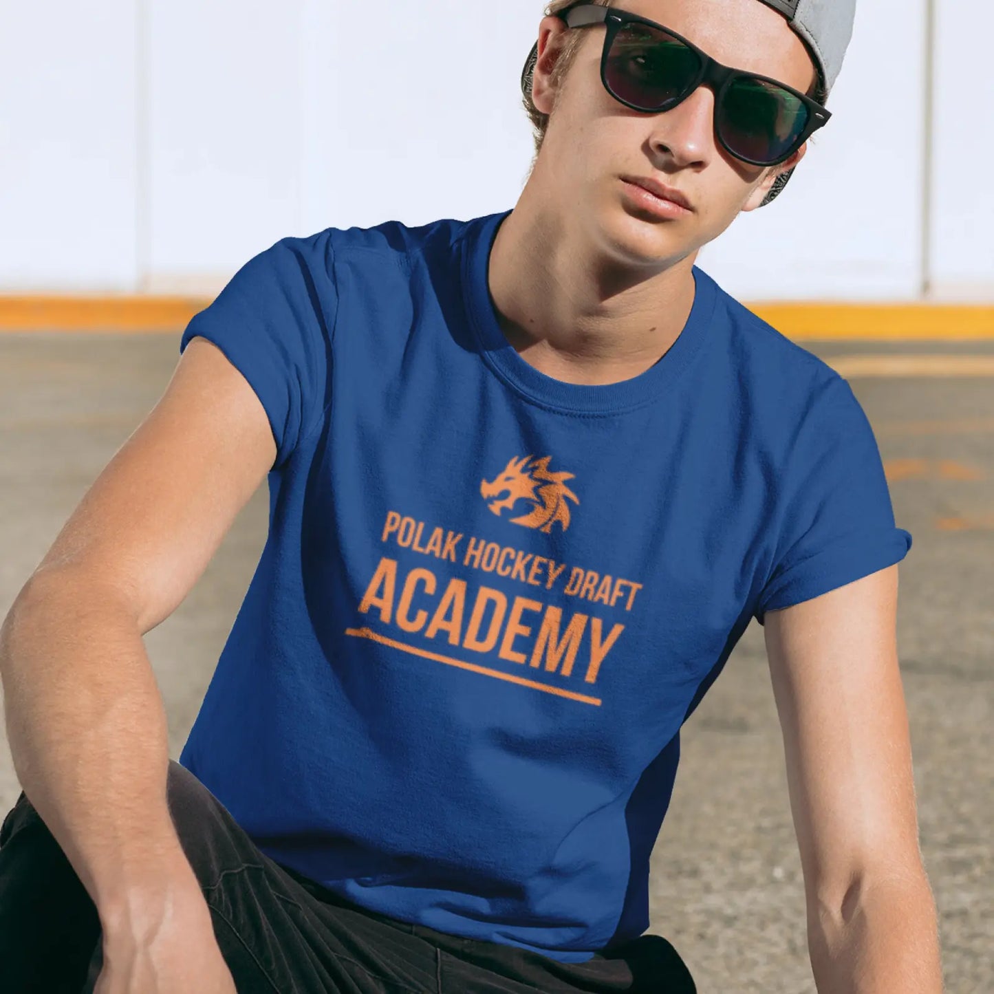 Kluk v modrém tričku Vojtěch Polák Hockey Draft Academy