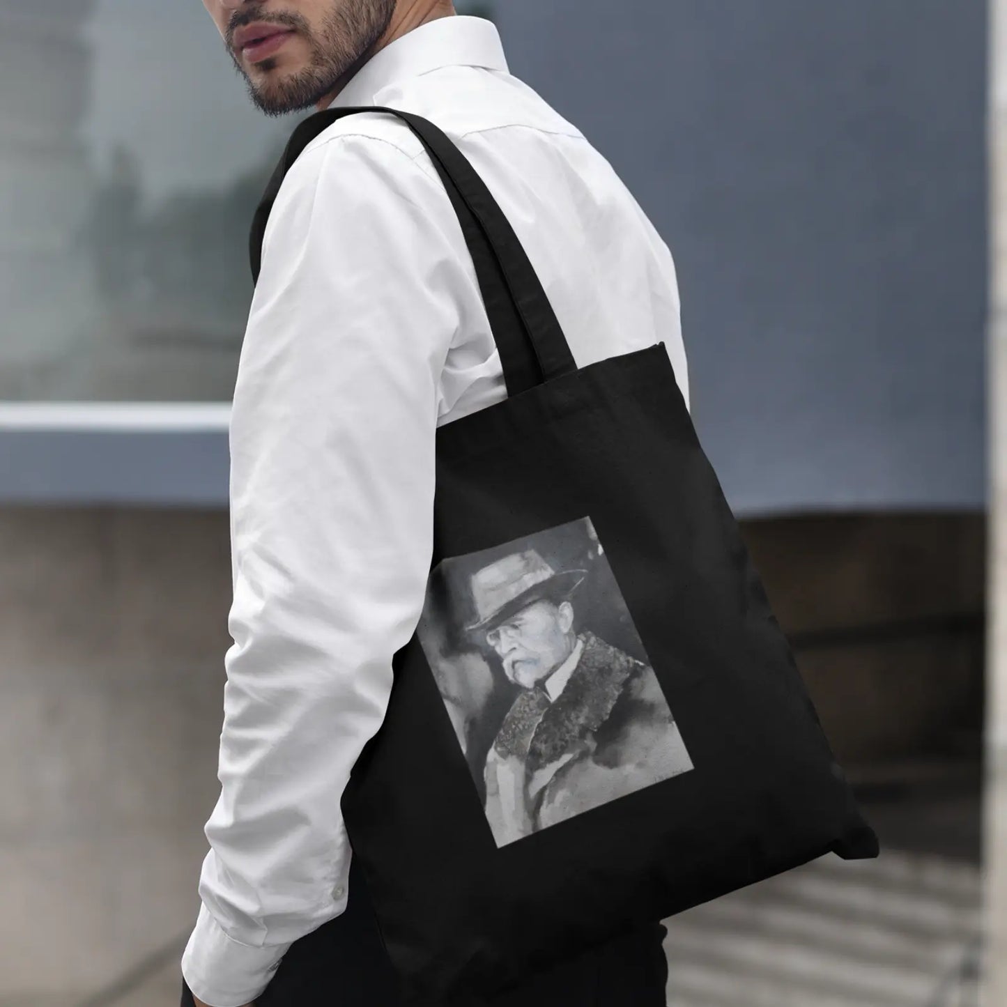 Plátěná taška s portrétem Tomáše Garrigua Masaryka akvarel Tereza O.