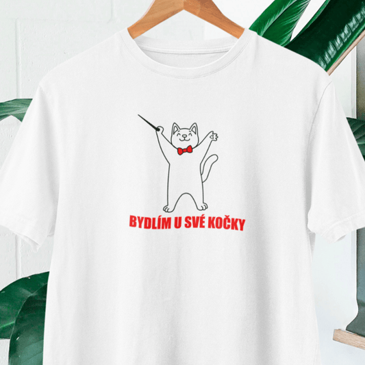 Tričko s nápisem Bydlím u své kočky
