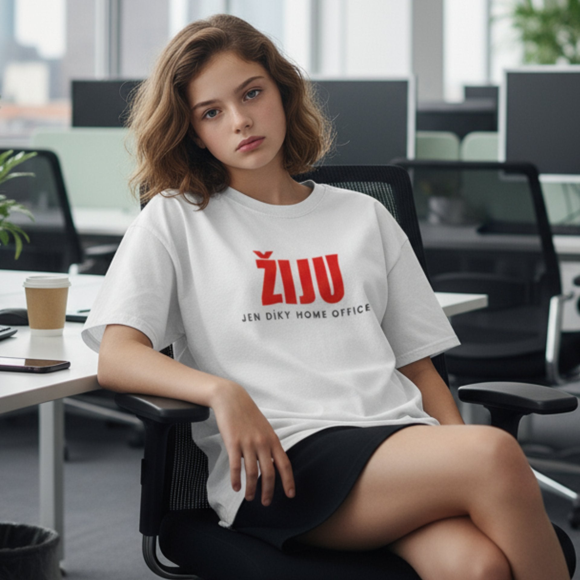 Tričko s nápisem ŽIJU díky home office