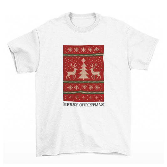Vánoční tričko Merry Christmass se vzorem