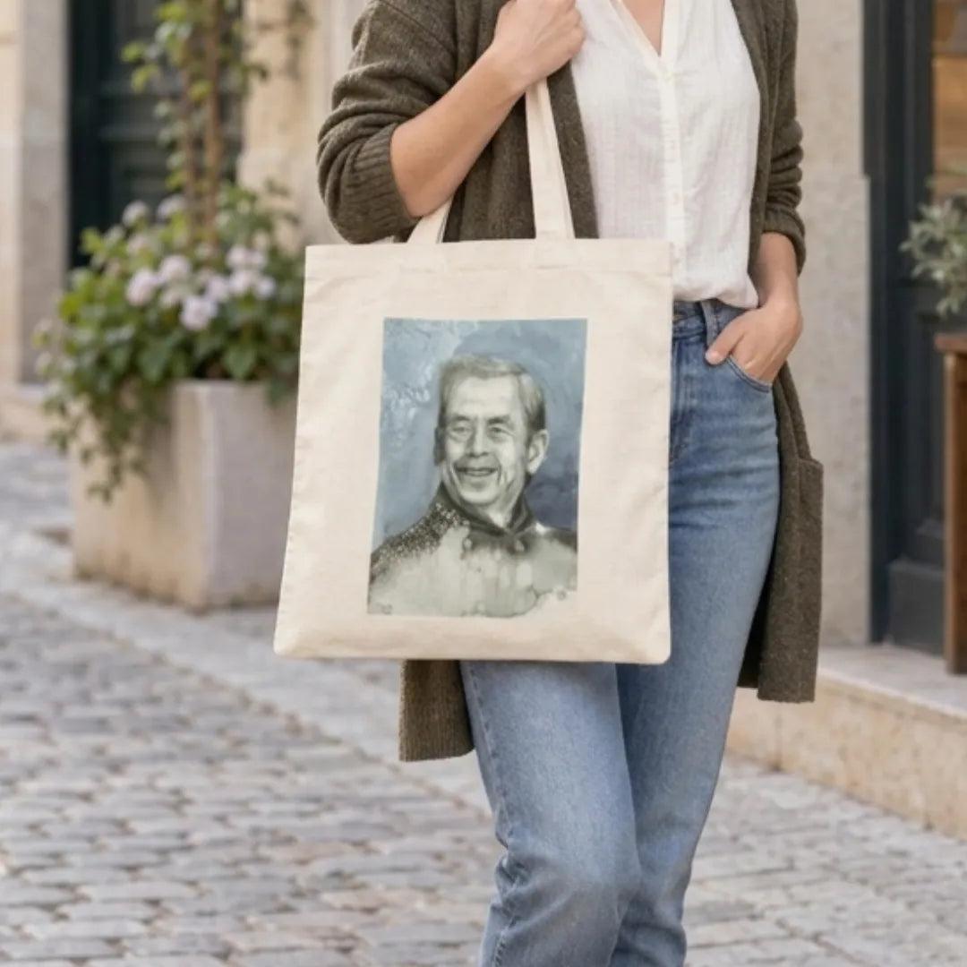 Plátěná taška Václav Havel – akvarel Tereza O.