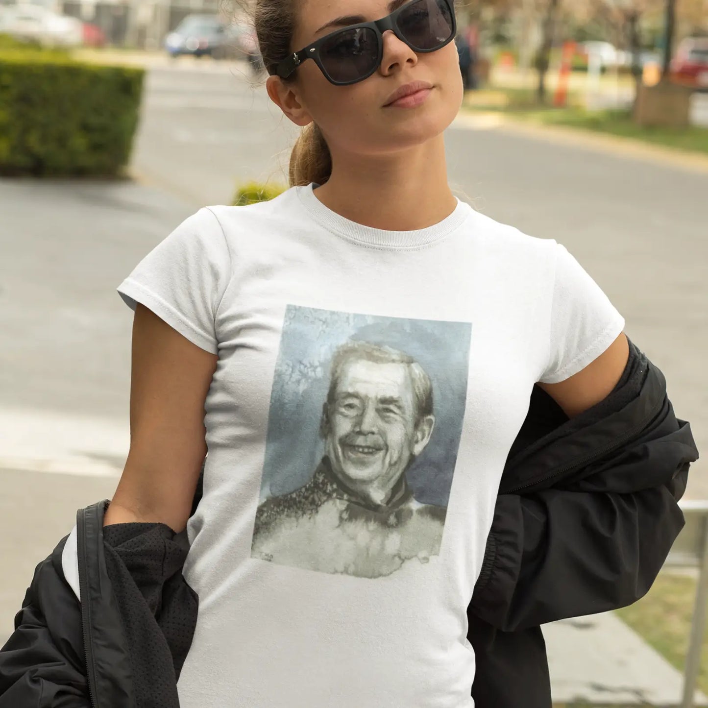 Tričko Václav Havel – akvarel od Terezy O.